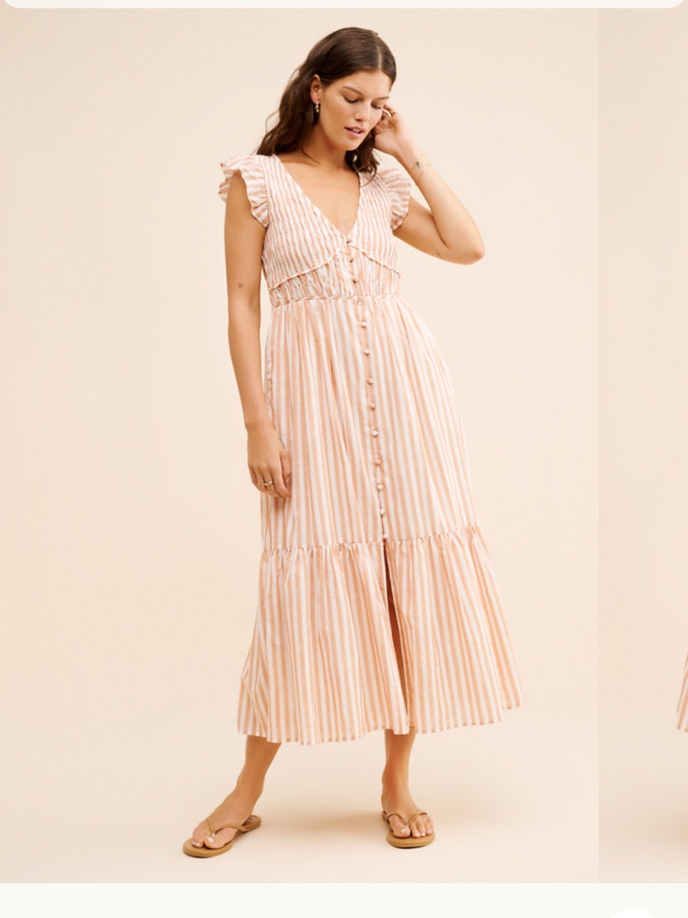 Anthropologie Peregrine Yarn Dye Midi Dress Small